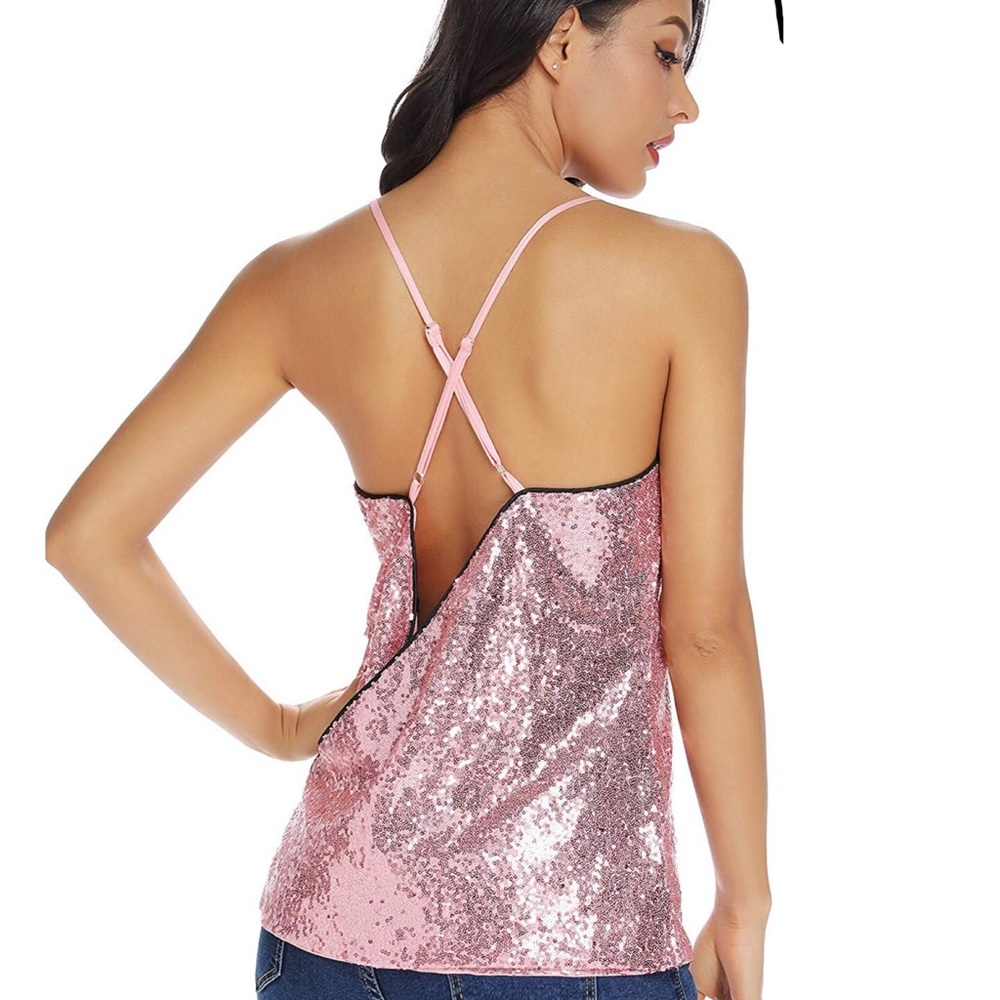 Pink Sequin Tank Top - Picture 2 of 6